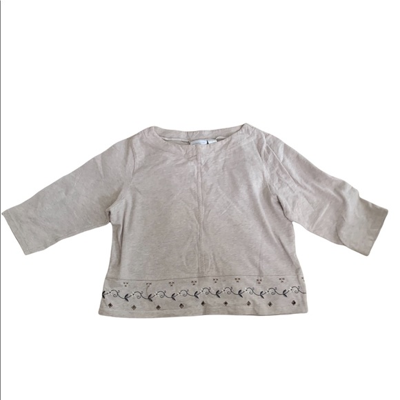 Liz Claiborne | Vintage Long Sleeve Crop Top Large Embroidered - Picture 2 of 9